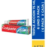 CREMA DENTAL COLGATE TRIPLE ACCION 75 ML 6 UND X PACK ( 6 PACK X CAJA )