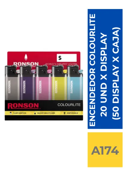 ENCENDEDOR COLOURLITE 20 UN. (CAJA 50 DIS)