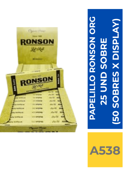 PAPELILLO RONSON ORGANICO 25 SOVRE X 50 PAPELILLOS