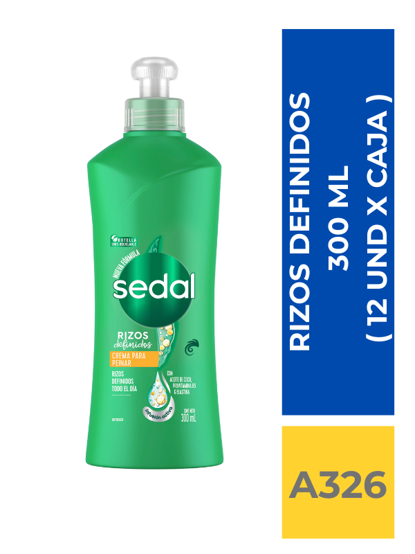 comercialboom (39) CREMA PARA PEINAR SEDAL RIZOS 300 ML ( 12 UND X CAJA ) - Imagen 1