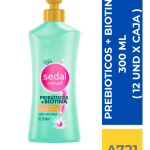 CREMA PARA PEINAR SEDAL PREBIOTICO+BIOTINA 300 ML ( 12 UND X CAJA )