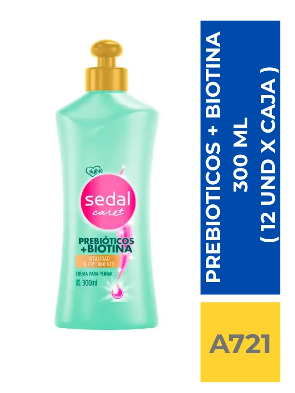CREMA PARA PEINAR SEDAL PREBIOTICO+BIOTINA 300 ML ( 12 UND X CAJA ) - Imagen 1