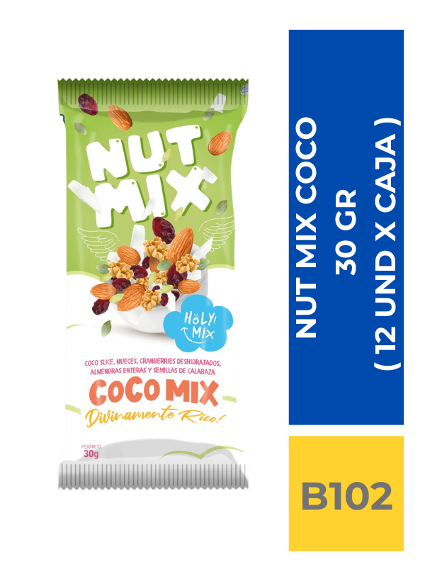 comercialboom (46) NUT MIX COCO 30 GR X12 UND ( 12 DISPLAY X CAJA ) - Imagen 1