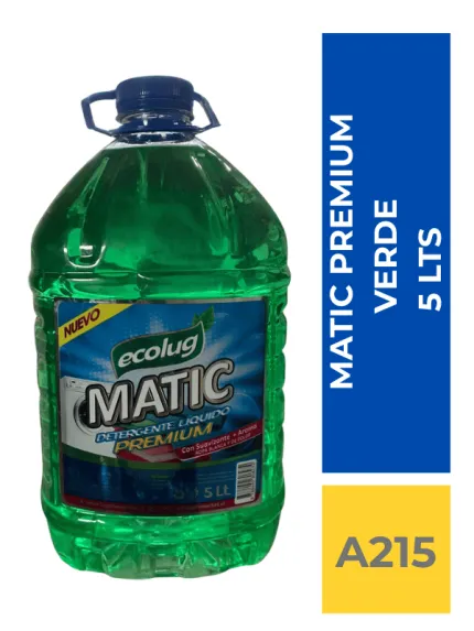 DET. ECOLUG MATIC PREMIUM VERDE 5 LT