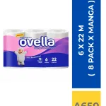 PAPEL HIGIENICO OVELLA 6 X 22 M ( 8 PACK X MANGA )