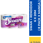 PAPEL HIGIENICO SWAN RENDIDOR 6 X 20 MTS ( 8 PACK X MANGA )