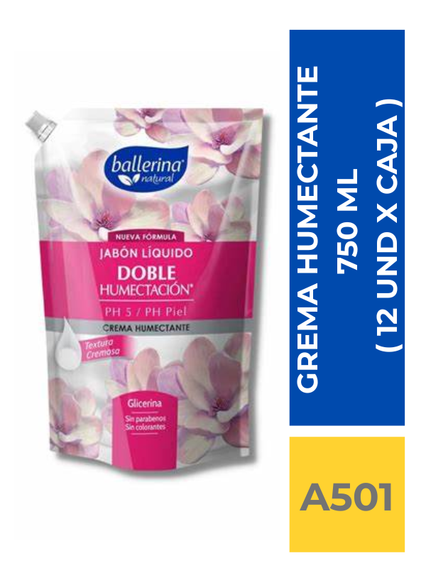 comercialboom (56) JABON DOYPACK BALLERINA CREMA HUMECTANTE 750 ML ( 12 UND X CAJA ) - Imagen 1