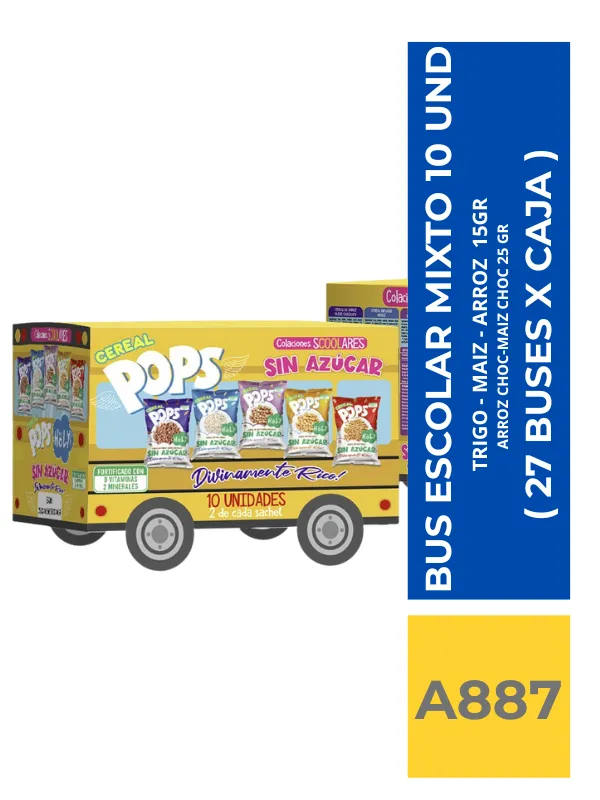 BUS ESCOLAR 10 UND. X 190 GR MIXTO - Imagen 1