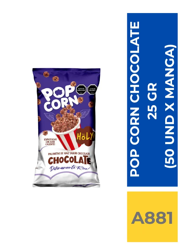 comercialboom (58) POP CORN LISTO CHOCOLATE 25 GR ( 50 UND X CAJA ) - Imagen 1