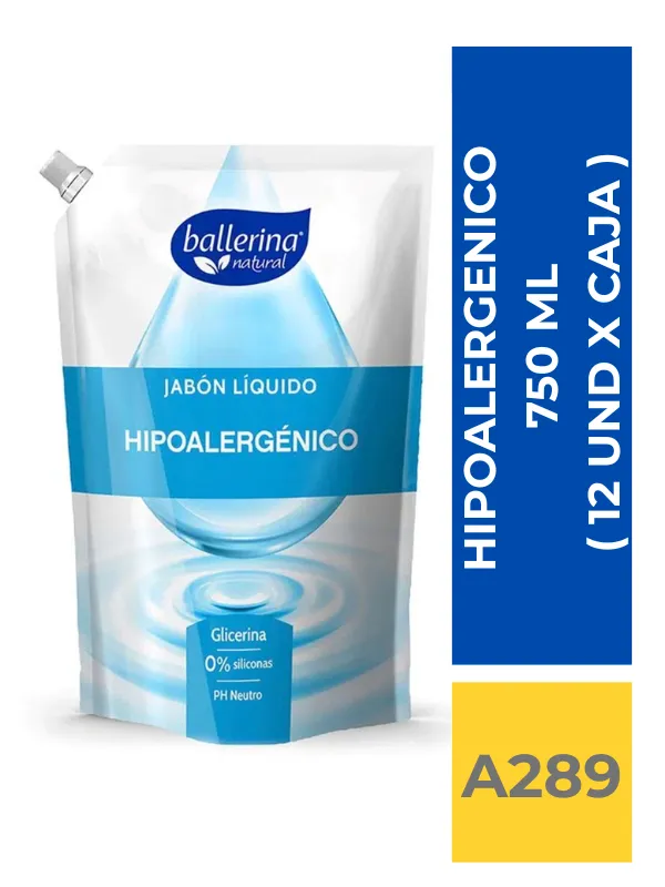 JABON DOYPACK BALLERINA HIPOALERGENICO 750 ML ( 12 UND X CAJA ) - Imagen 1