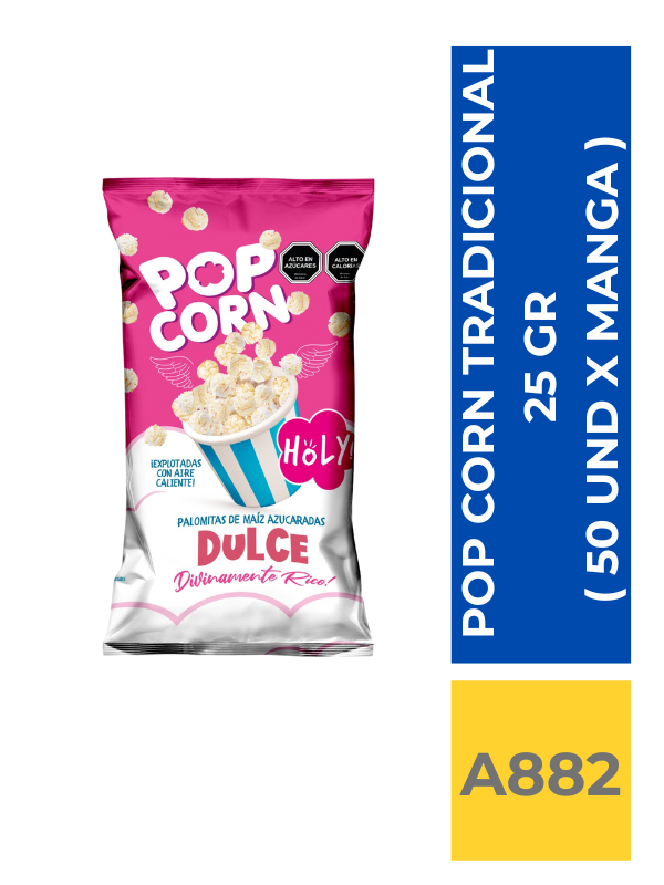 comercialboom (59) POP CORN LISTO TRADICIONAL DULCE 25 GR ( 50 UND X CAJA ) - Imagen 1
