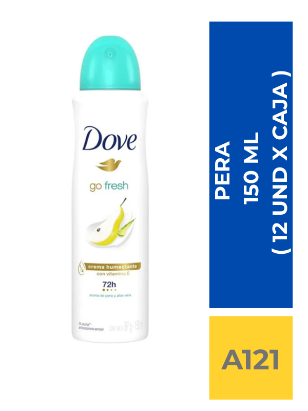 comercialboom (6) DEO.SPRAY DOVE PERA 72H 150 ML (M) ( 12 UND X CAJA ) - Imagen 1
