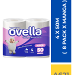 PAPEL HIGIENICO OVELLA 4 X 50 M ( 8 PACK X MANGA )