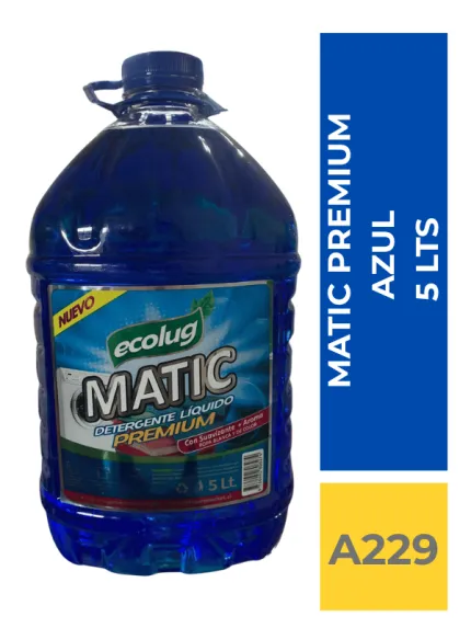 DET. ECOLUG MATIC PREMIUM AZUL 5 LT