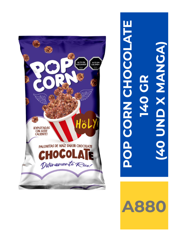 comercialboom (62) POP CORN LISTO CHOCOLATE 140 GR ( 40 UND X CAJA ) - Imagen 1