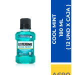 ENJUAGUE BUCAL COOL MINT  LISTERINE 180 ML(FRESCURA INTENSA)  ( 12 UND X CAJA )