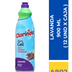 CLORO GEL CLORINDA LAVANDA 900 ML ( 12 UND X CAJA )