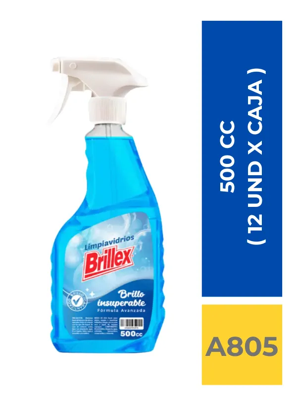 comercialboom (68) LIMPIA VIDRIO 500 ML BRILLEX ( 12 UND X CAJA ) - Imagen 1