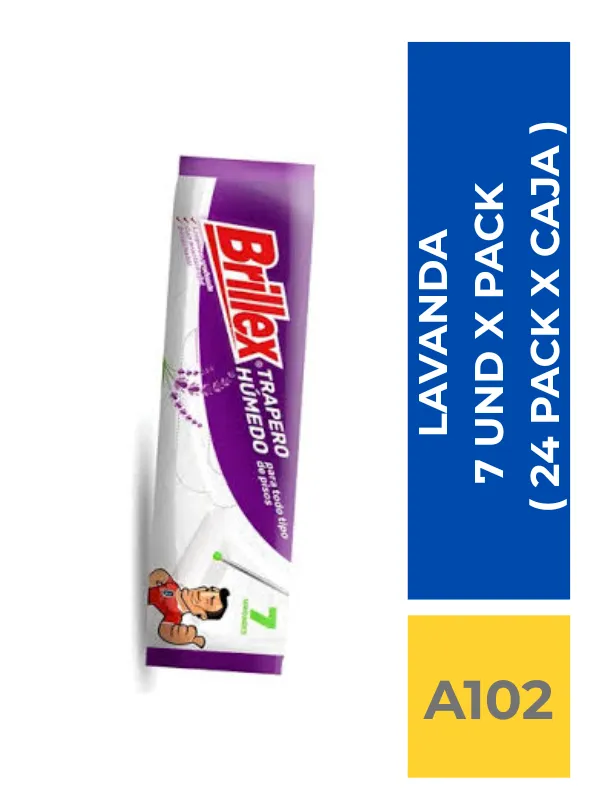 comercialboom (7) TRAPERO HUMEDO LAVANDA BRILLEX X 7 UN (CAJA 24 UN) - Imagen 1