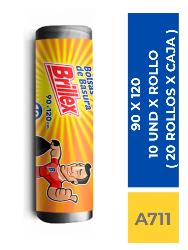 BOLSA BASURA BRILLEX 90 X 120 ( 20 UND X CAJA) - Imagen 1