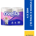 PAPEL HIGIENICO OVELLA 4 X 30 M  ( 10 PACK X MANGA )