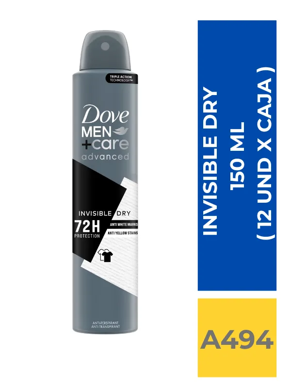 DEO.SPRAY DOVE MEN CARE INVISIBLE DRY 150 ML ( 12 UND X CAJA ) - Imagen 1