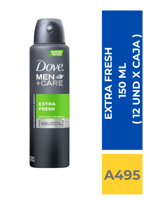 comercialboom (83) DEO.SPRAY DOVE MEN CARE EXTRA FRESH 150 ML ( 12 UND X CAJA ) - Imagen 1