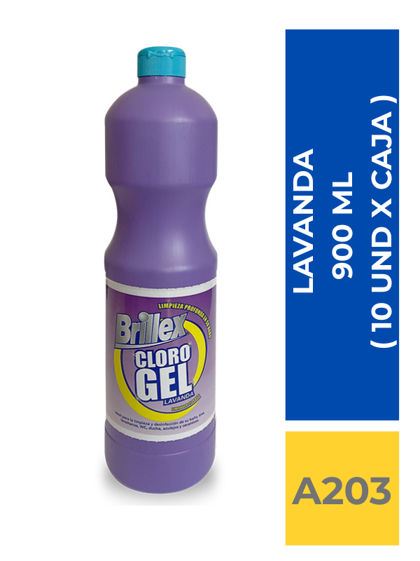 comercialboom (9) CLORO GEL BRILLEX LAVANDA 900 ML ( 10 UND X CAJA ) - Imagen 1