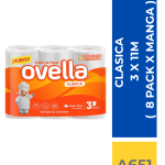 TOALLA PAPEL OVELLA 3 X 11 M ( 8 PACK X MANGA )