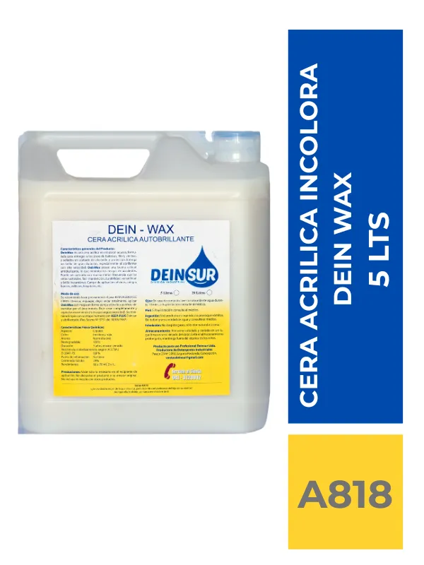 comercialboom CERA ACRILICA DEINWAX 24% INCOLORA 5 LT - Imagen 1