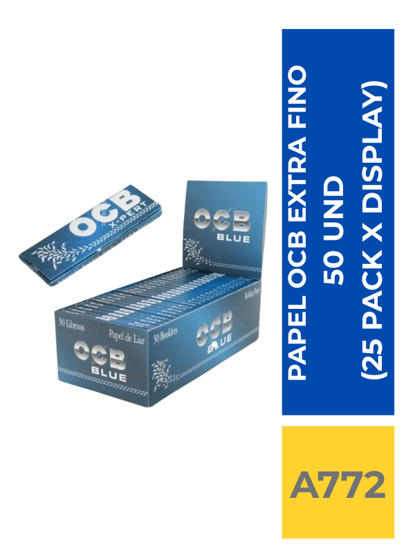 comercialboom (41) PAPEL OCB EXTRA FINO 50 UND (25 PACK X DISPLAY)